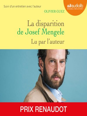 cover image of La Disparition de Josef Mengele